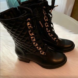 NWOT -  Black Moto Faux Leather Boots